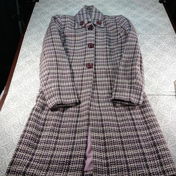 Focus 2000 Jackets & Blazers - Y2K Purple Plaid Statement Collar Coat – Focus 2000- Women’s Size 8